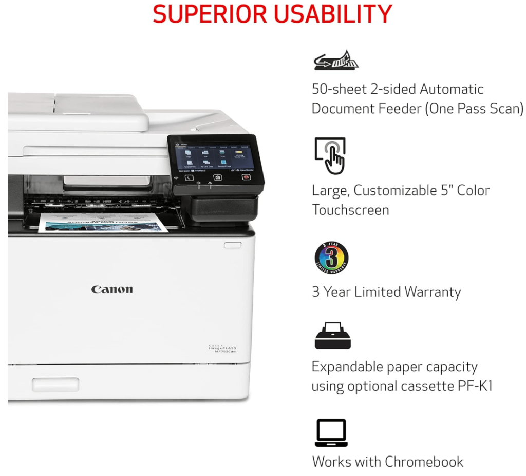 Best Wireless Laser Color printer Canon MF753Cdw